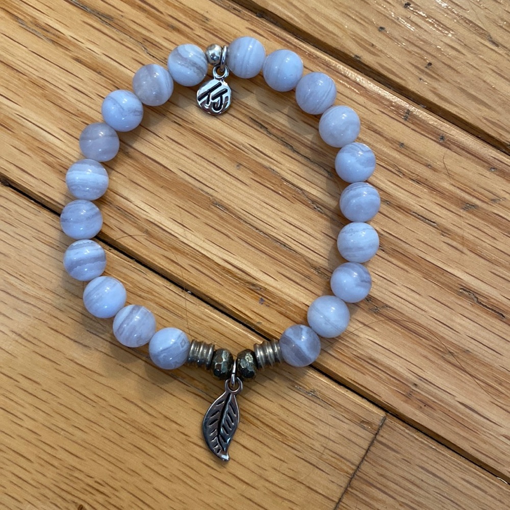 T. Jazelle gemstone bracelet leaf charm